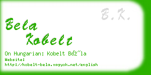 bela kobelt business card